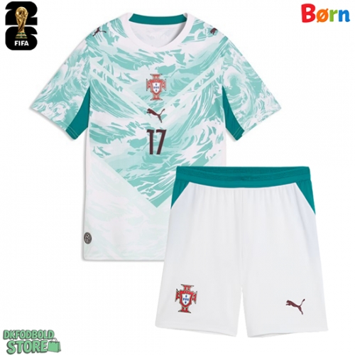 Portugal Rafael Leao #17 Replika Babytøj Udebanesæt Børn VM 2026 Kortærmet (+ Korte bukser)